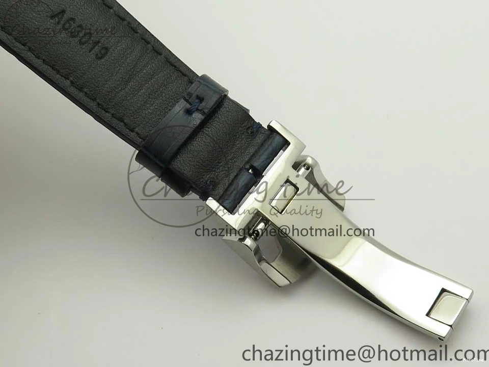 MIROTIME 0207 Portuguese Tourbillon IW5046 SS ZF Best Edition White Dial Blue Markers on Blue Leather Strap Fashionable 7149